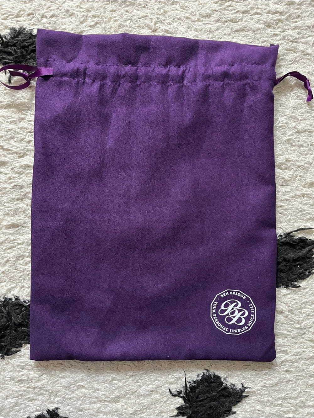 Ben Bridge Purple Drawstring Jewelry Pouch